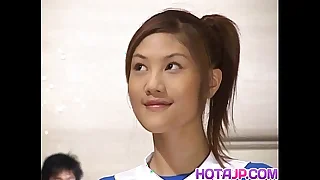 Naughty Asian teen Azusa Ayano gangbanged in hot bukkake dealings scenes